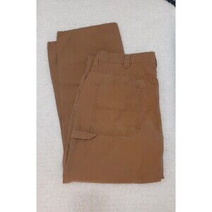 Blue Mountain Carpenter Utility Pants Men's 38 X 30 Brown Cotton Zip Wide Leg